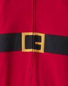 Kid Santa Loose Fit Long-Sleeve Zip-Up 1-Piece pyjamas - Red, image 2 of 3 slides