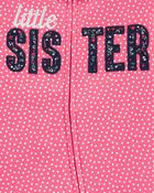 Baby Little Sister 2-Way Zip Cotton Sleeper Pyjamas, image 2 of 2 slides