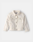 Toddler Girl Twill Jacket - Ivory, image 1 of 4 slides