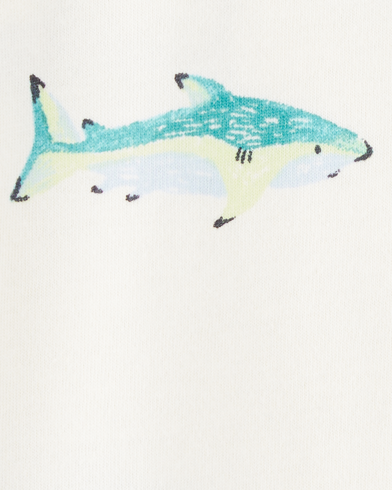 Baby 2-Piece Shark Tee & Shortall Set - Grey, image 3 of 6 slides