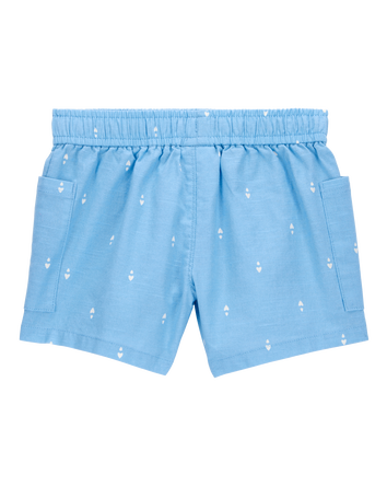 Toddler Heart Drop Print Drawstring Shorts - Blue, 