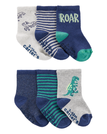 Baby 6-Pack Dinosaur Socks, 