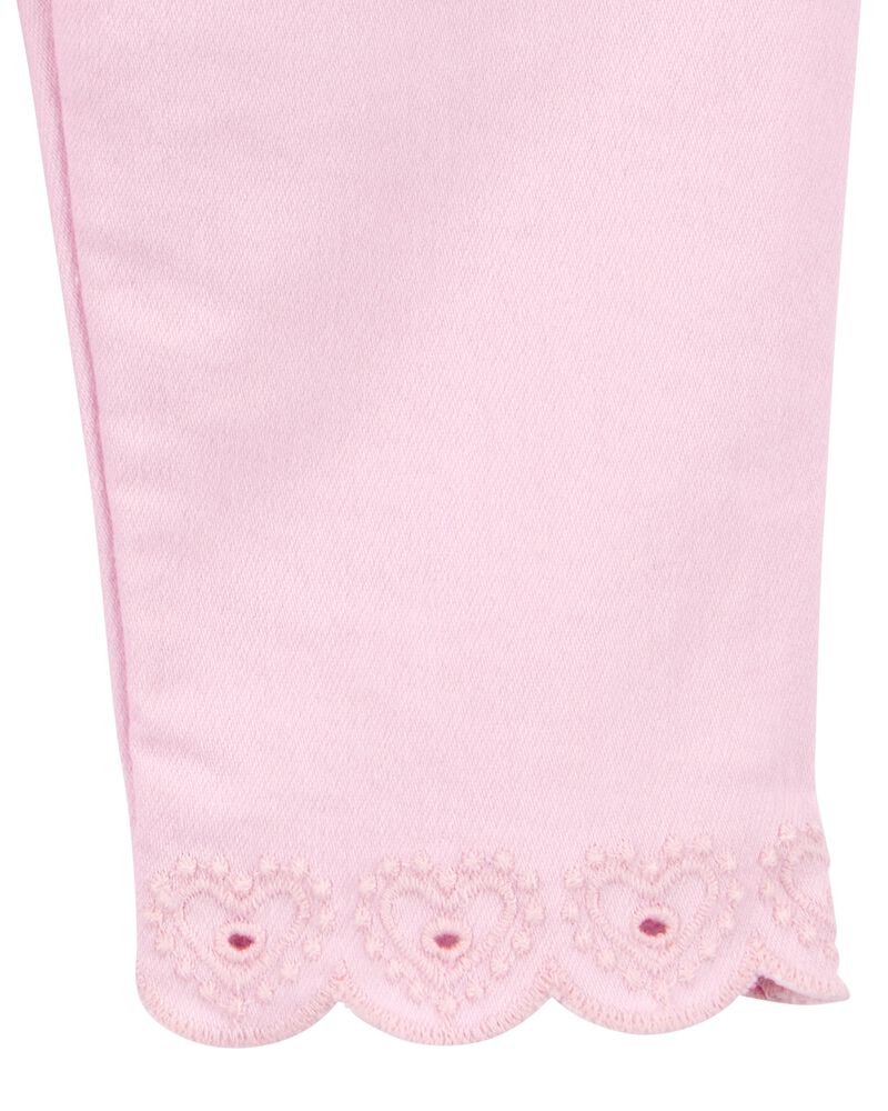 B&eacute;b&eacute; Pantalon tiss&eacute; &agrave; ourlets brod&eacute;s - Rose, image 4 sur 4 diapositives