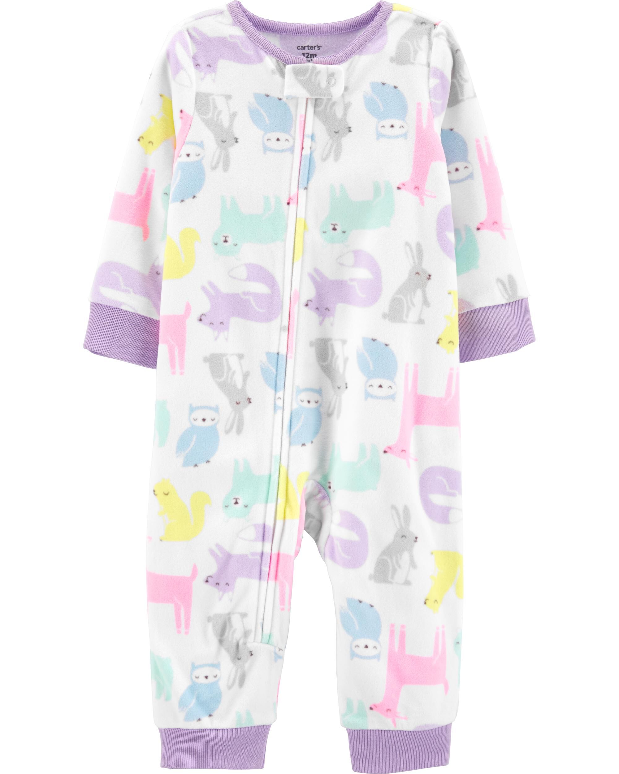 carters one piece fleece pajamas