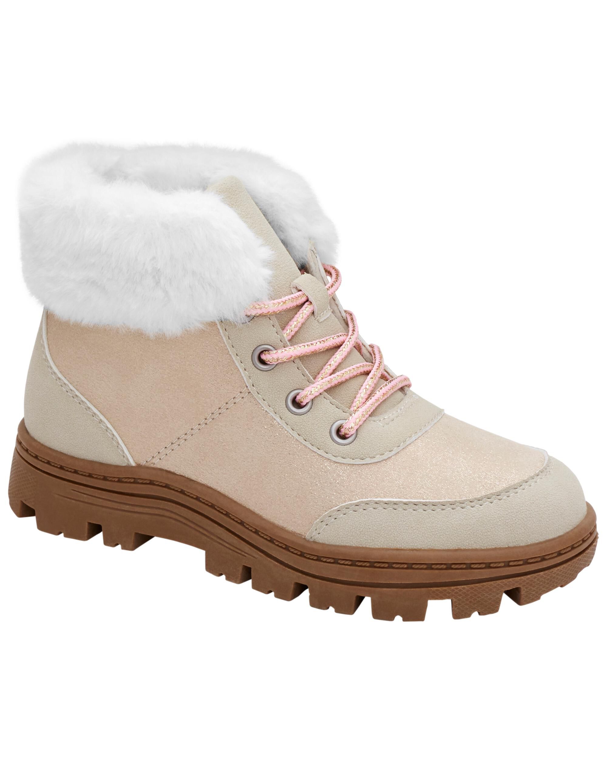 Kids faux fur boots sales