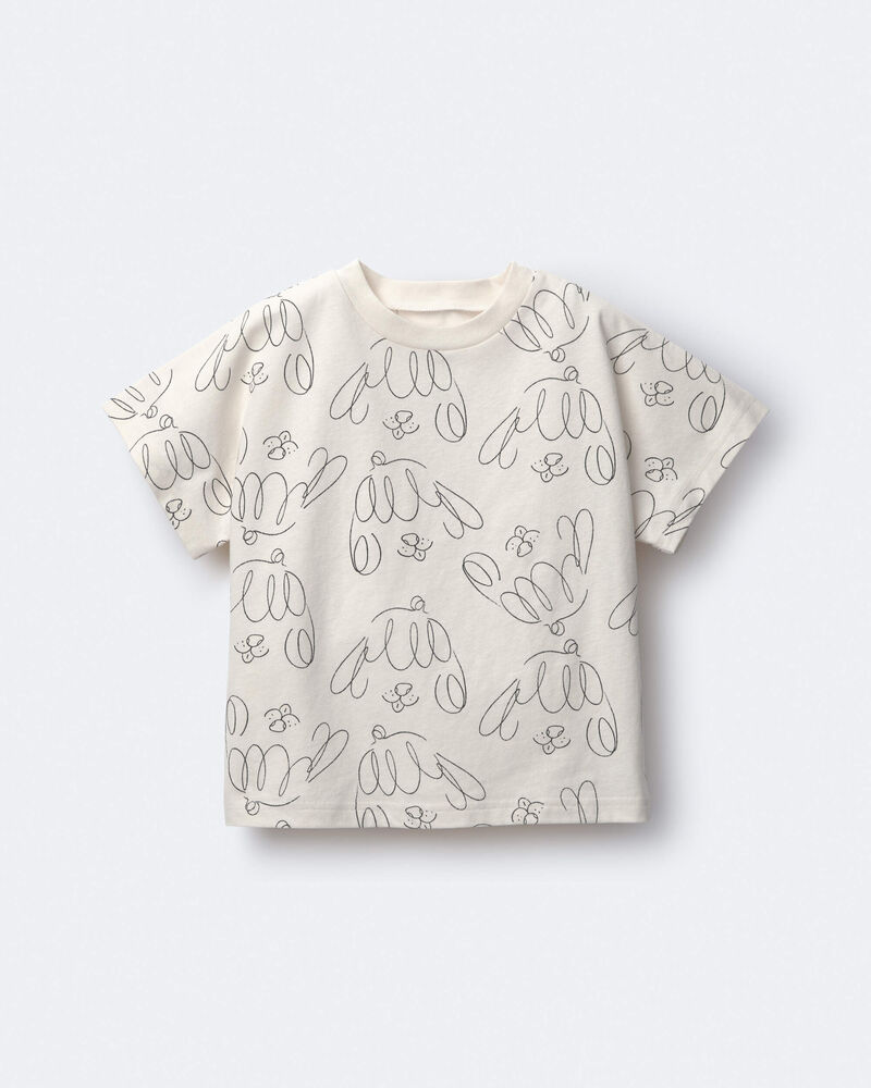Tout-petit - T-shirt manches chauve-souris &agrave; imprim&eacute; chien &ndash; Cr&egrave;me, image 1 sur 2 diapositives