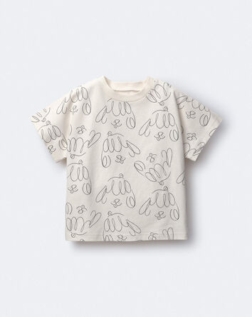 Tout-petit - T-shirt manches chauve-souris &agrave; imprim&eacute; chien &ndash; Cr&egrave;me, 