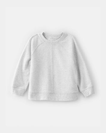 Toddler Boy French Terry Pullover Sweatshirt - Grey , 