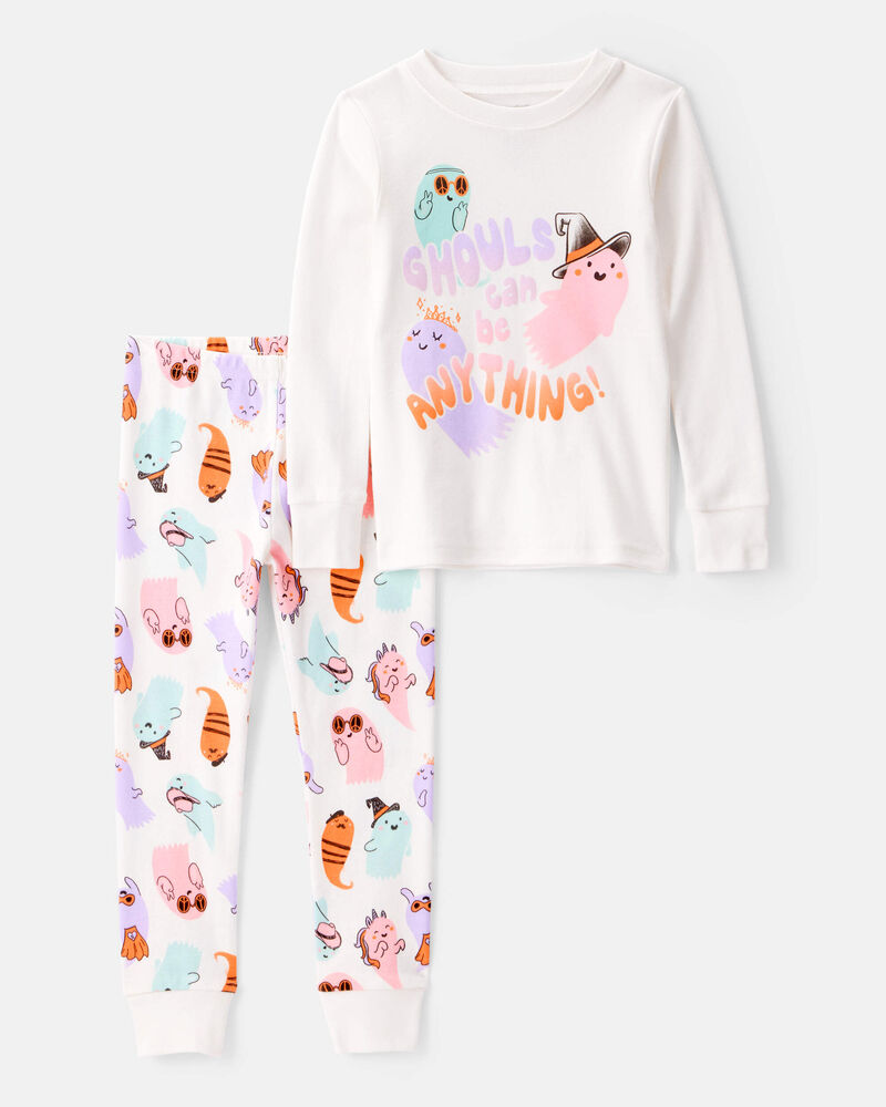 Tout-petit Pyjama 2 pièces en coton ajusté à motif d'Halloween Ghouls Can Be Anything, image 1 sur 4 diapositives
