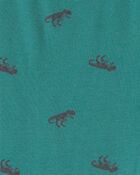 Boys 4-Piece Dinosaur 100% Cotton Snug Fit Pyjama Set - Green, image 3 of 5 slides