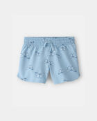 Girls Butterfly French Terry Shorts - Blue, image 1 of 4 slides
