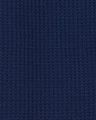 Tout-petit garçon - Pyjama 2 pièces décontracté en tricot gaufré de couleur unie - Bleu marine, image 3 sur 4 diapositives