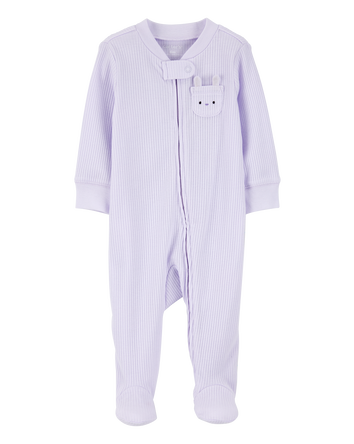 Baby Bunny 2-Way Zip Ribbed Sleeper pyjamas, 