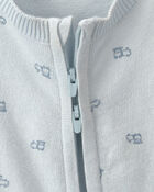 Baby Boy Train 2-Way Zip Long-Sleeve Jumpsuit - Blue, image 3 of 5 slides