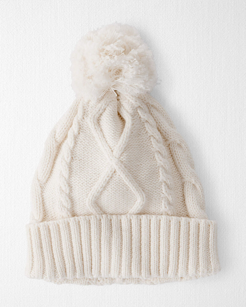 B&eacute;b&eacute; - Tuque en tricot torsad&eacute; de coton biologique, image 1 sur 2 diapositives