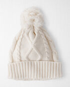B&eacute;b&eacute; - Tuque en tricot torsad&eacute; de coton biologique, image 1 sur 2 diapositives
