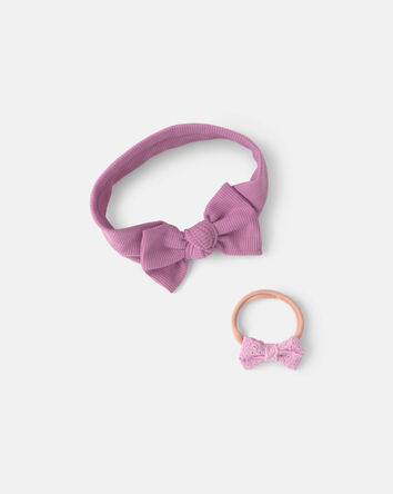 Baby Girl 2-Pack Bow Headbands - Pink, 