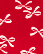 2-Piece Bow Print Fleece Nightgown & Doll Nightgown Set, image 2 of 3 slides