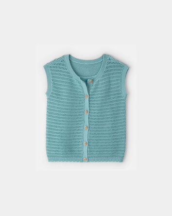 Filles - Ensemble 2 pi&egrave;ces avec gilet - Bleu, 