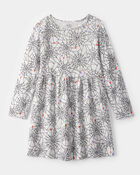 Girls Halloween Spiderwebs Long-Sleeve Dress, image 1 of 4 slides
