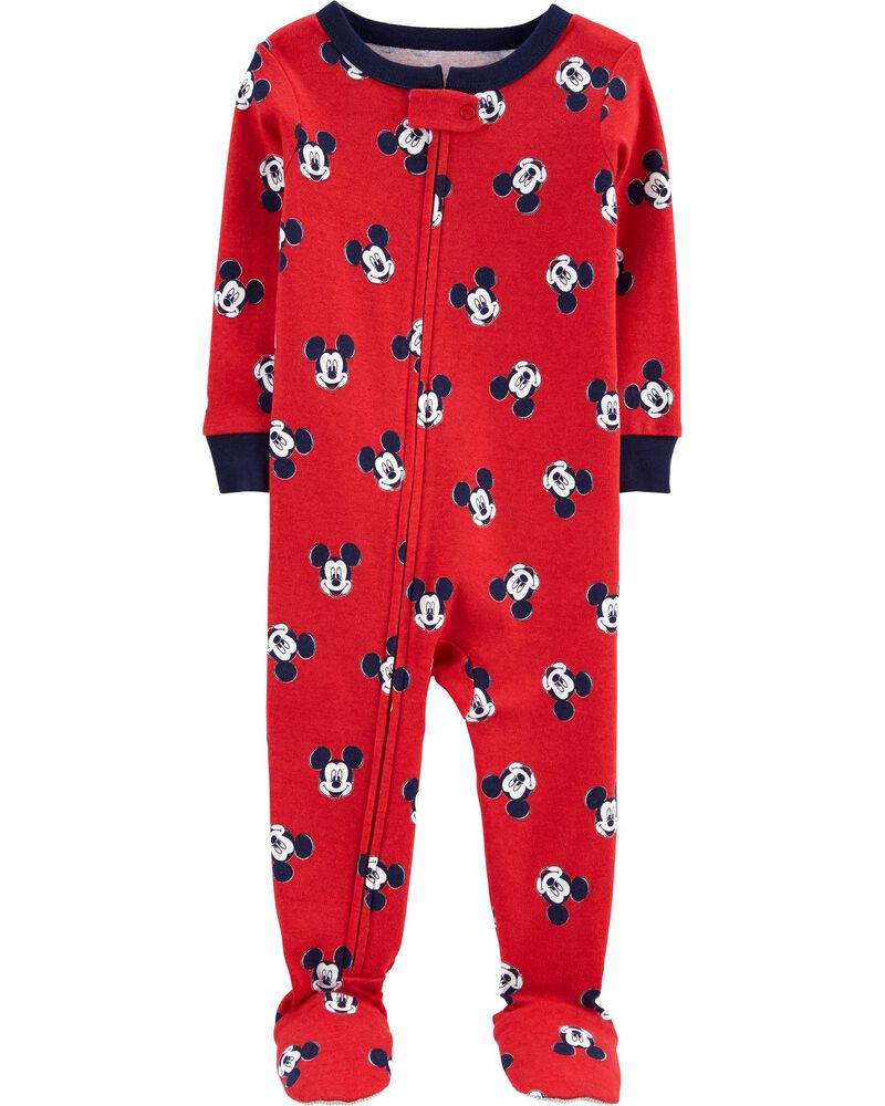Pyjama 1 pièce à pieds en coton ajusté, image 1 sur 2 diapositives