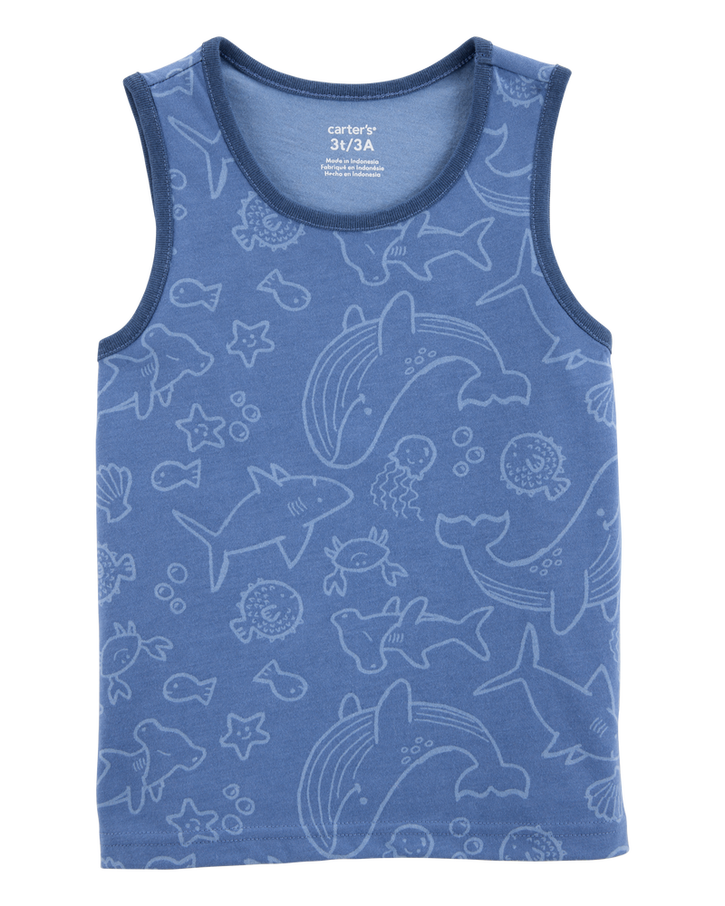 Toddler Sea Animals Graphic Tank - Blue, image 1 of 3 slides