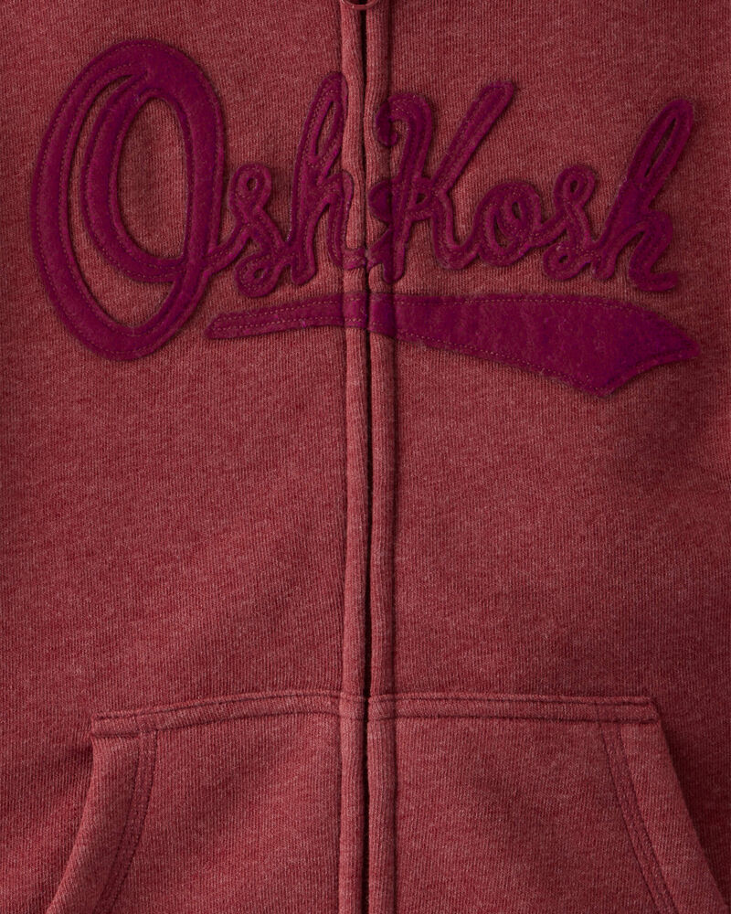 Kid OshKosh Logo Zip Jacket - Red, image 2 of 3 slides