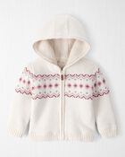 Toddler Girl Organic Cotton Fair Isle Sweater Knit, image 1 of 4 slides