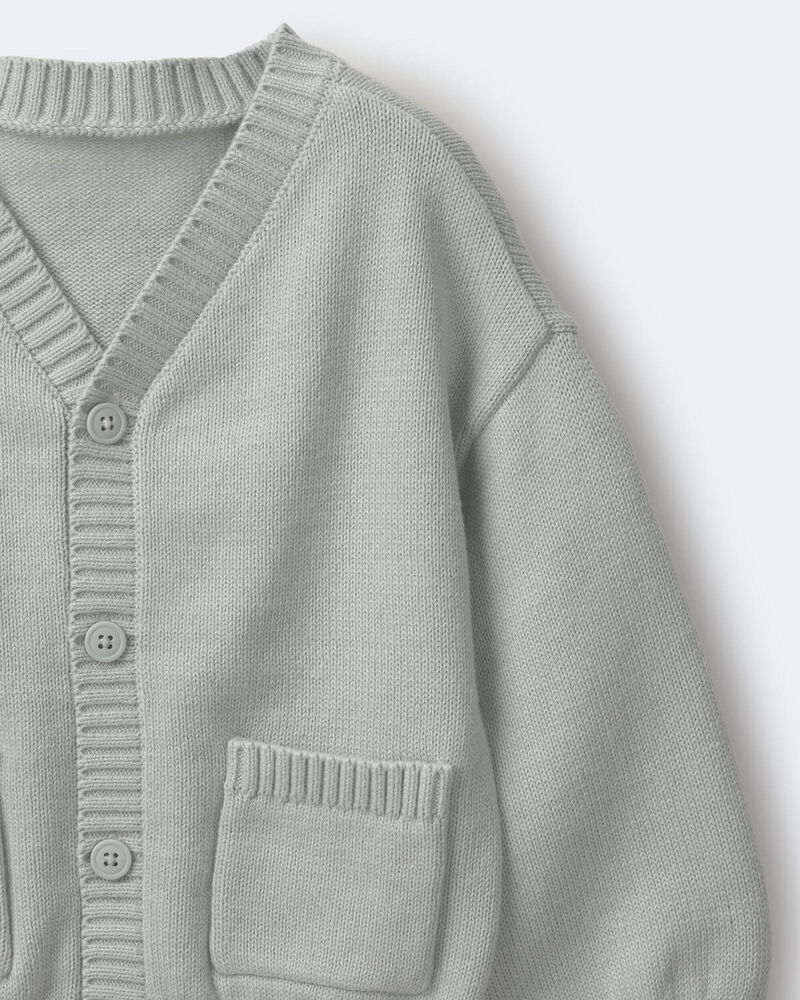 Toddler Girl Cardigan with Avenue Pockets - Light Blue, image 6 of 6 slides