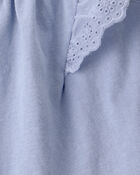 Toddler Girl Eyelet-Sleeve Top - Blue, image 2 of 3 slides
