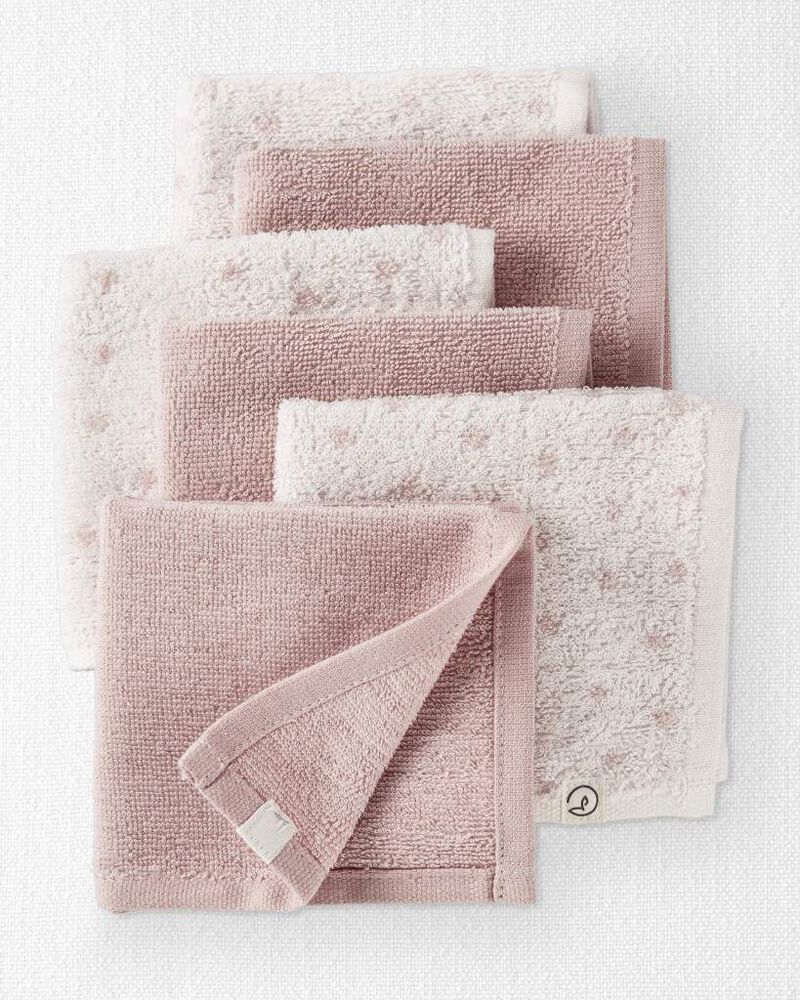 Baby Girl 6-Pack Organic Cotton Washcloths, image 1 of 4 slides