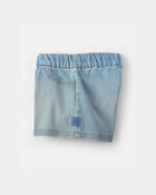 Baby Girl French Terry Knit Shorts - Light Wash, image 3 of 5 slides