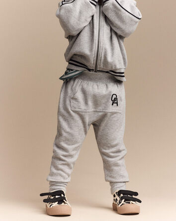 Tout-petit garçon - Pantalon de jogging à poche kangourou-loutre - Gris, 
