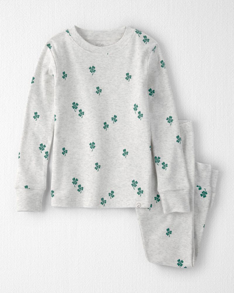 Toddler Organic Cotton Pyjamas in Lucky Clovers Print, image 1 of 4 slides