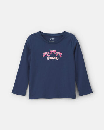Toddler Girl "Friendsies" Bows Long-Sleeve Graphic Tee - Blue, 