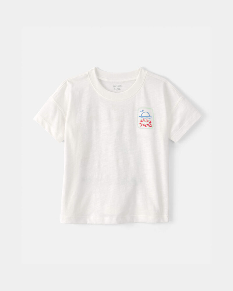 Toddler 'Ahoy There' Graphic Tee - White, image 1 of 6 slides