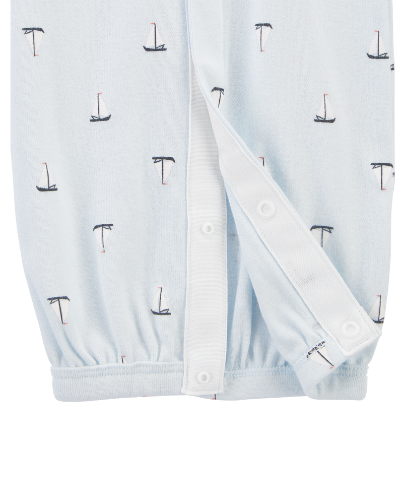 Baby Preemie Striped Sleeper Gown, image 4 of 5 slides