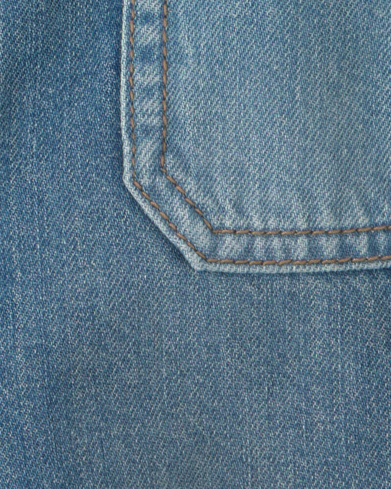 B&eacute;b&eacute; - Combinaison manches longues en denim &agrave; logo OshKosh - D&eacute;lav&eacute; moyen, image 3 sur 4 diapositives