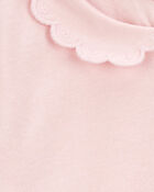 Baby Scalloped Collar Short-Sleeve Bodysuit - Pink, image 2 of 3 slides