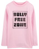 Enfant T-shirt imprimé Bully free zone - Rose, image 1 sur 3 diapositives