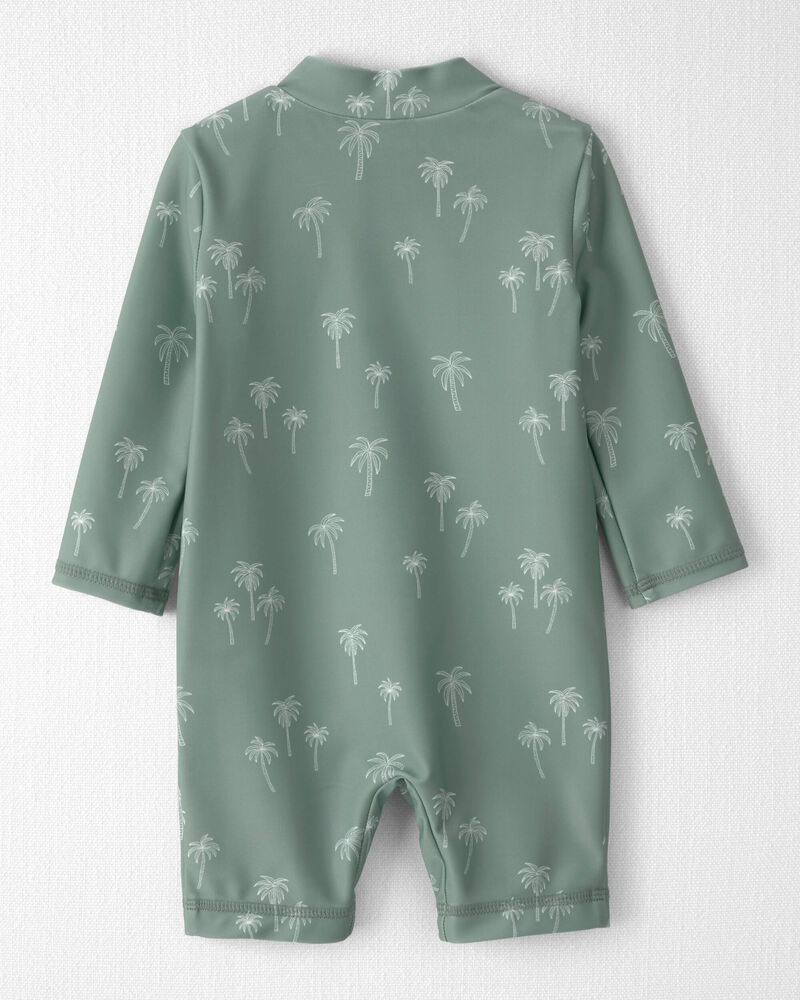 Baby Boy Recycled Long-Sleeve Romper in Palm Tree Print, image 2 of 5 slides