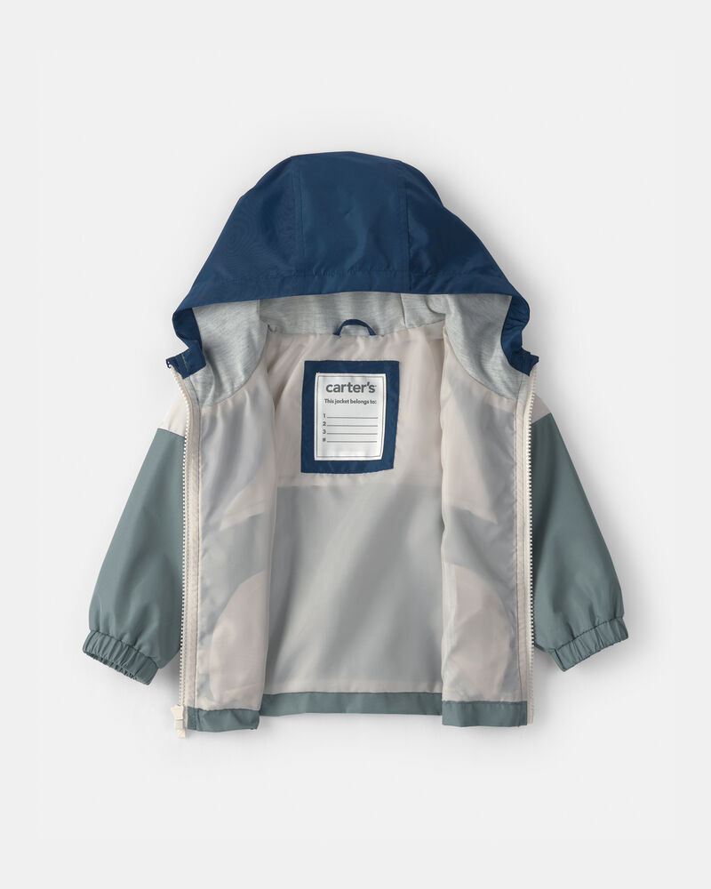 Baby Boy Colourblock Windbreaker- Blue/Green, image 2 of 3 slides