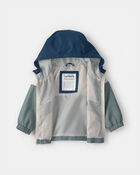 Baby Boy Colourblock Windbreaker- Blue/Green, image 2 of 3 slides