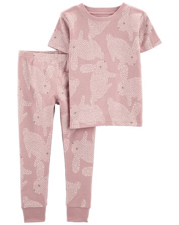 Carter's Girls Easter Bunny 100% Cotton Snug Fit 2-Piece Pyjama Set - Pink main image 1