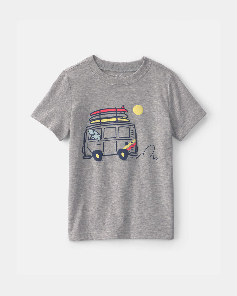 Toddler Boy Cruising Shark Graphic Tee - Grey, image 1 of 3 slides