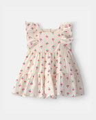 Baby Girl Floral Seersucker Dress - Cream/Red, image 1 of 5 slides