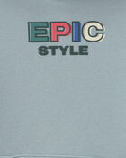 Boys 'Epic Style' Fleece Hoodie - Blue/Grey, image 3 of 5 slides