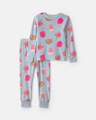 Toddler Girl 2-Piece Festival Treats  DreamPlush Snug Fit Pyjama Set - Blue, image 1 of 3 slides