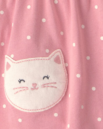B&eacute;b&eacute; fille - Robe cache-couche &agrave; motif de chat - Rose, 