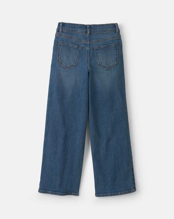 Girls Jean &agrave; jambe large en chambray denim &ndash; lavage moyen, 